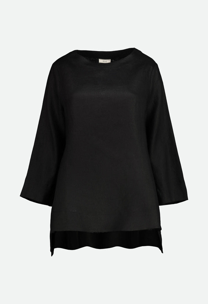 Choice High Low Black Blouse Black