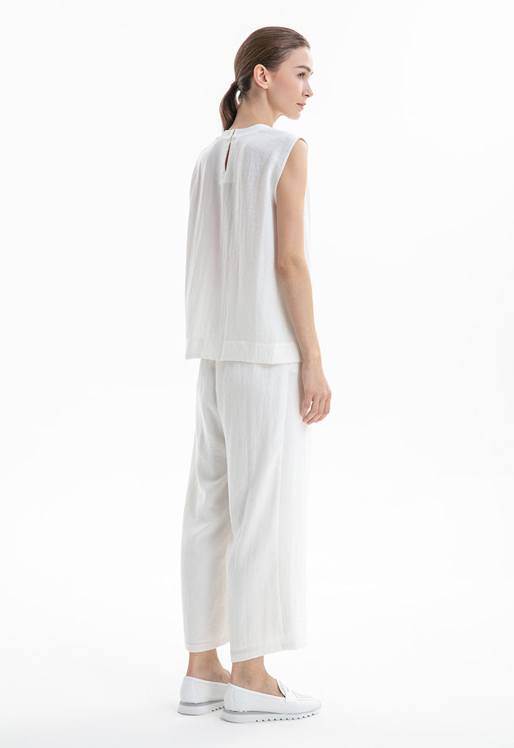 Choice Basic Sleeveless Blouse Off White