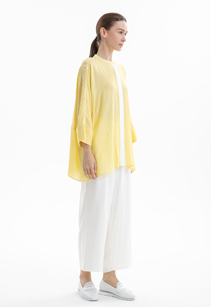 Choice Contrast Line Shirt Yellow