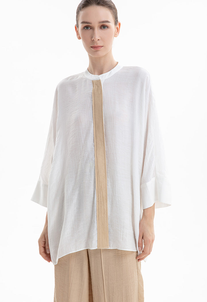 Choice Contrast Line Shirt Off White