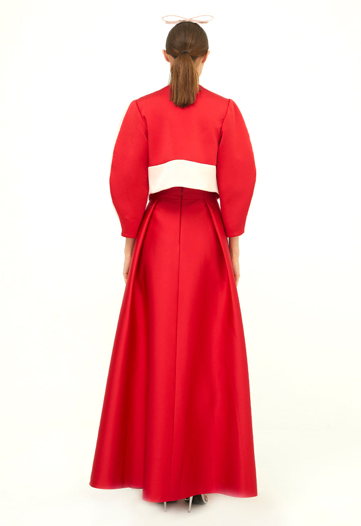 Choice Maxi Long Solid Skirt Red - Wardrobe Fashion