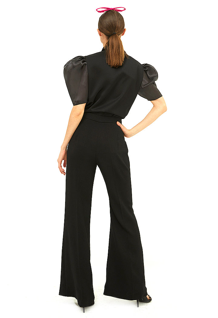 Choice Flare Solid Pants Black - Wardrobe Fashion