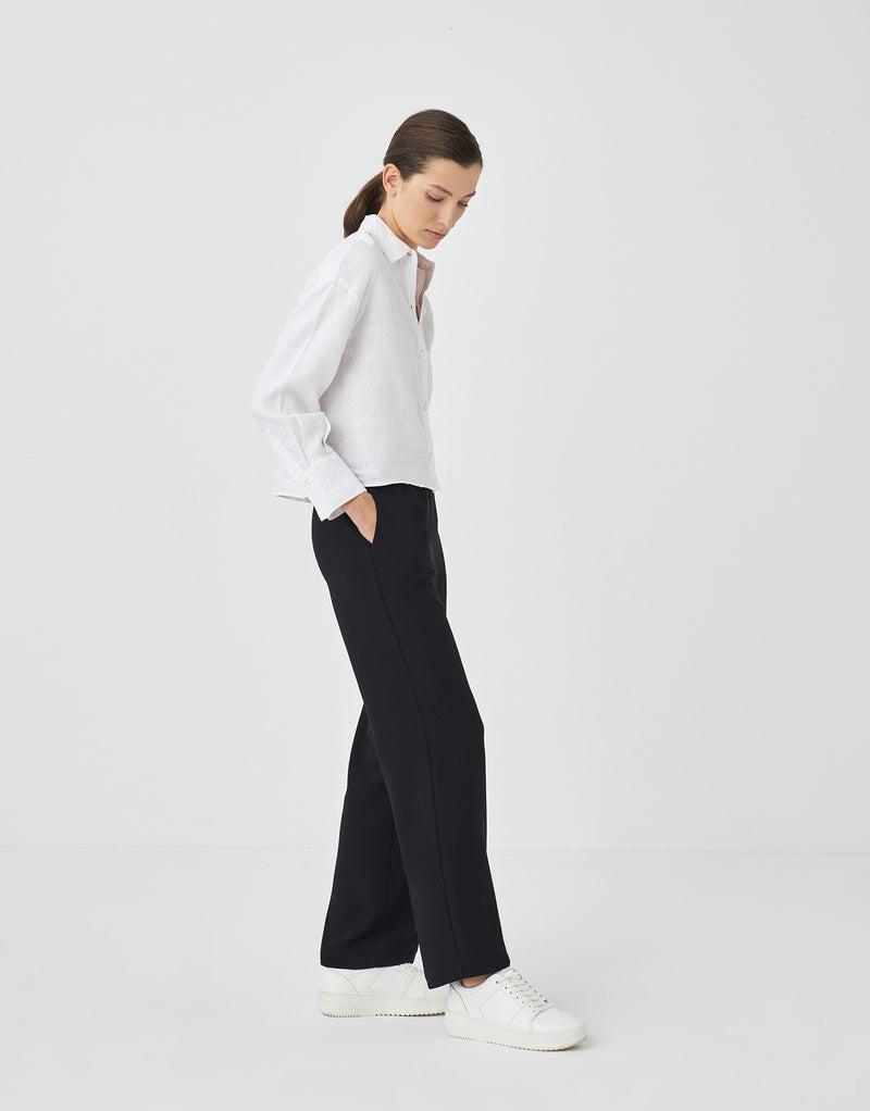 Kk Design Straight Fit Solid Pants Black