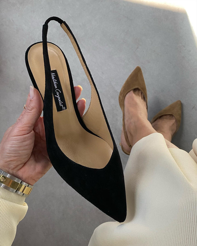 Neslihan Canpolat Leather Suede Rubber Stiletto Black