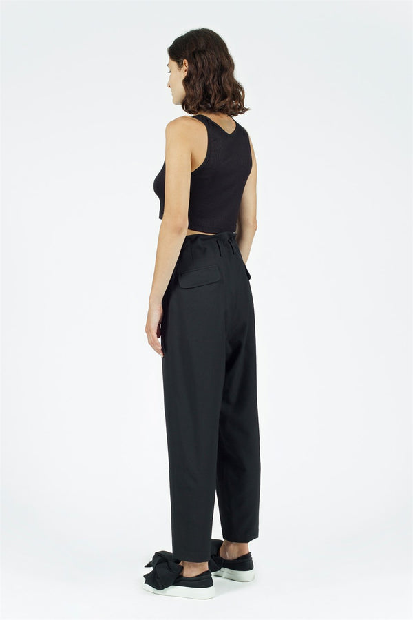 Nu High Waist Comfortable Fit Trouser Black