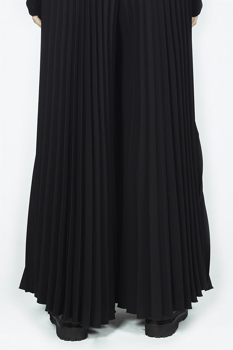 Nu High Waist Pleated Palazzo Trouser Black