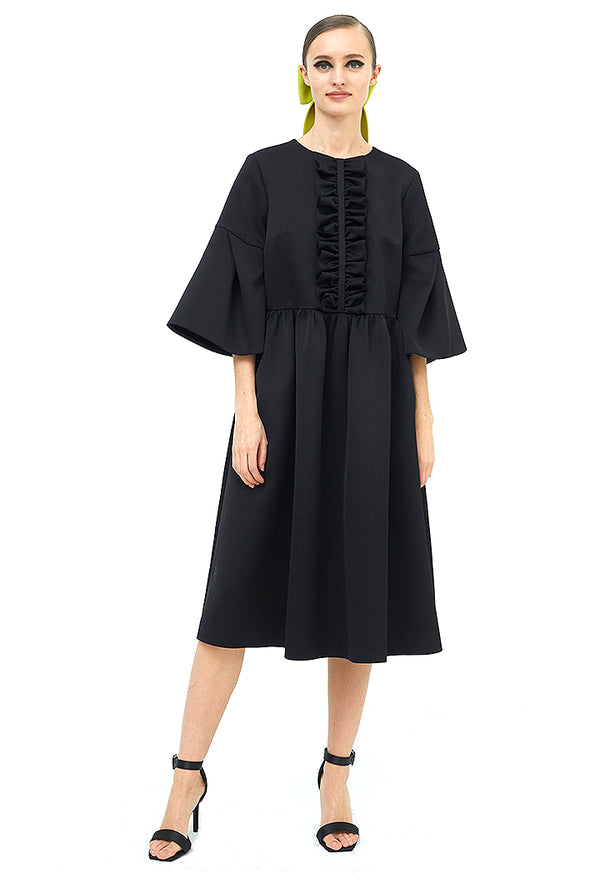 Choice Wide Sleeves Dress Black - Wardrobe Fashion