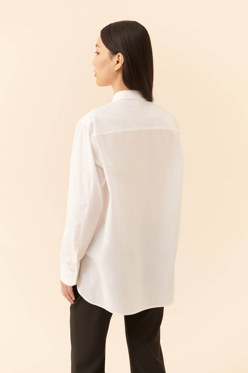 Roman Poplin Shirt With Pocket White