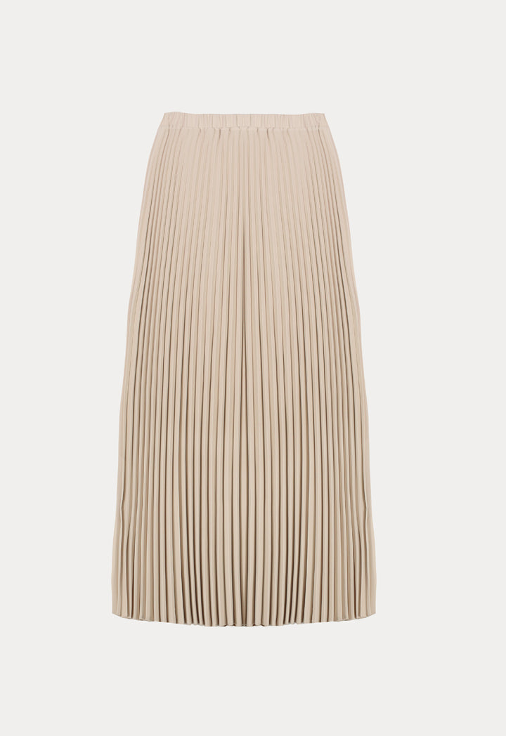 Choice Basics Solid Accordion Pleat Skirt Beige