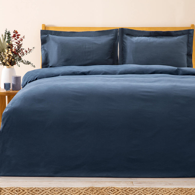 Chakra Bamboo Doce Duvet Cover Set Dbl 200X220Cm Marine Blue