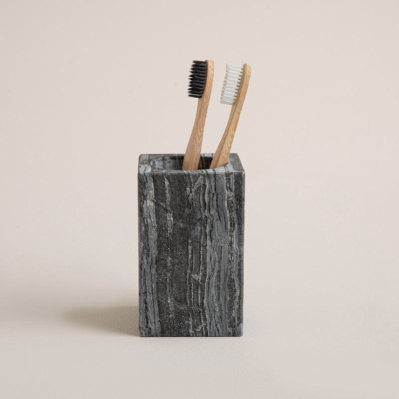 Chakra Turke Tooth Brush Holder 7.5X7.5X12Cm Dark Grey