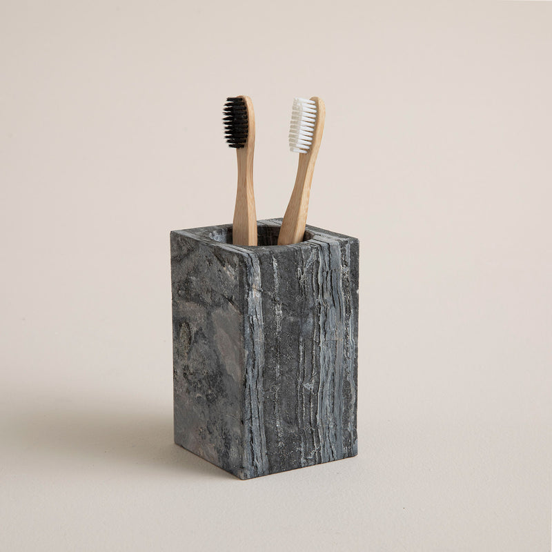 Chakra Turke Tooth Brush Holder 7.5X7.5X12Cm Dark Grey