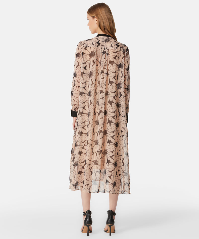 Machka Lurex Printed Midi Dress Beige