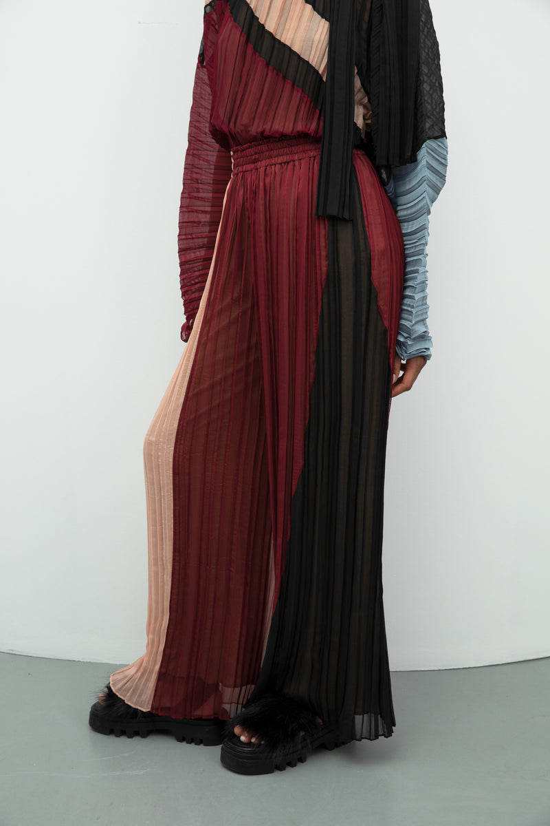 Baqa Colorblock Pleated Trouser Multicolor