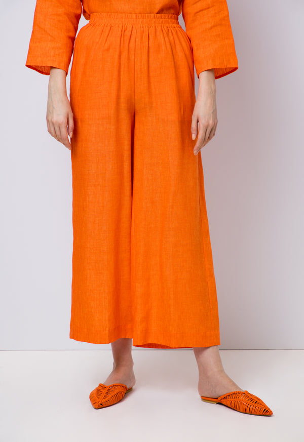 Choice Solid High Waist Trousers Orange