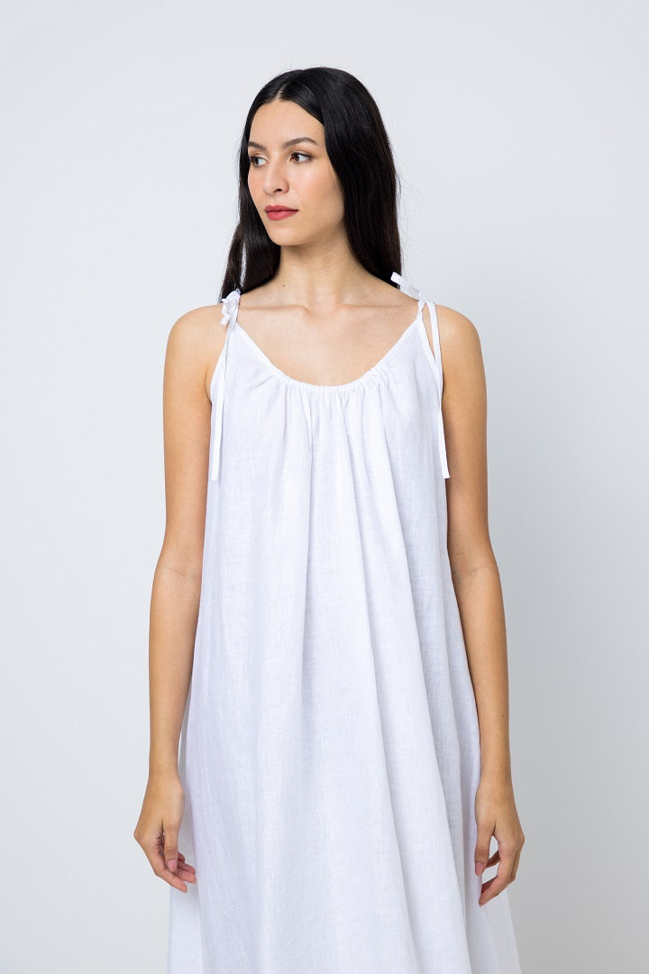 Choice Adjustable Strap Midi Dress Offwhite