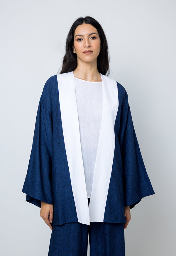 Choice Two-Toned Kimono Outerwear Blue