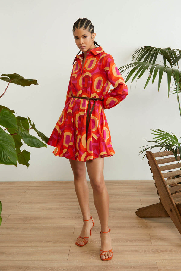 Souvenir All Over Printed Midi Dress Orange