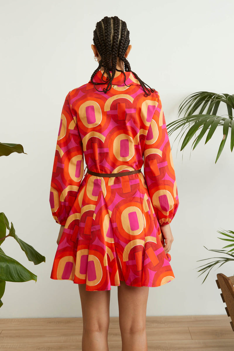 Souvenir All Over Printed Midi Dress Orange