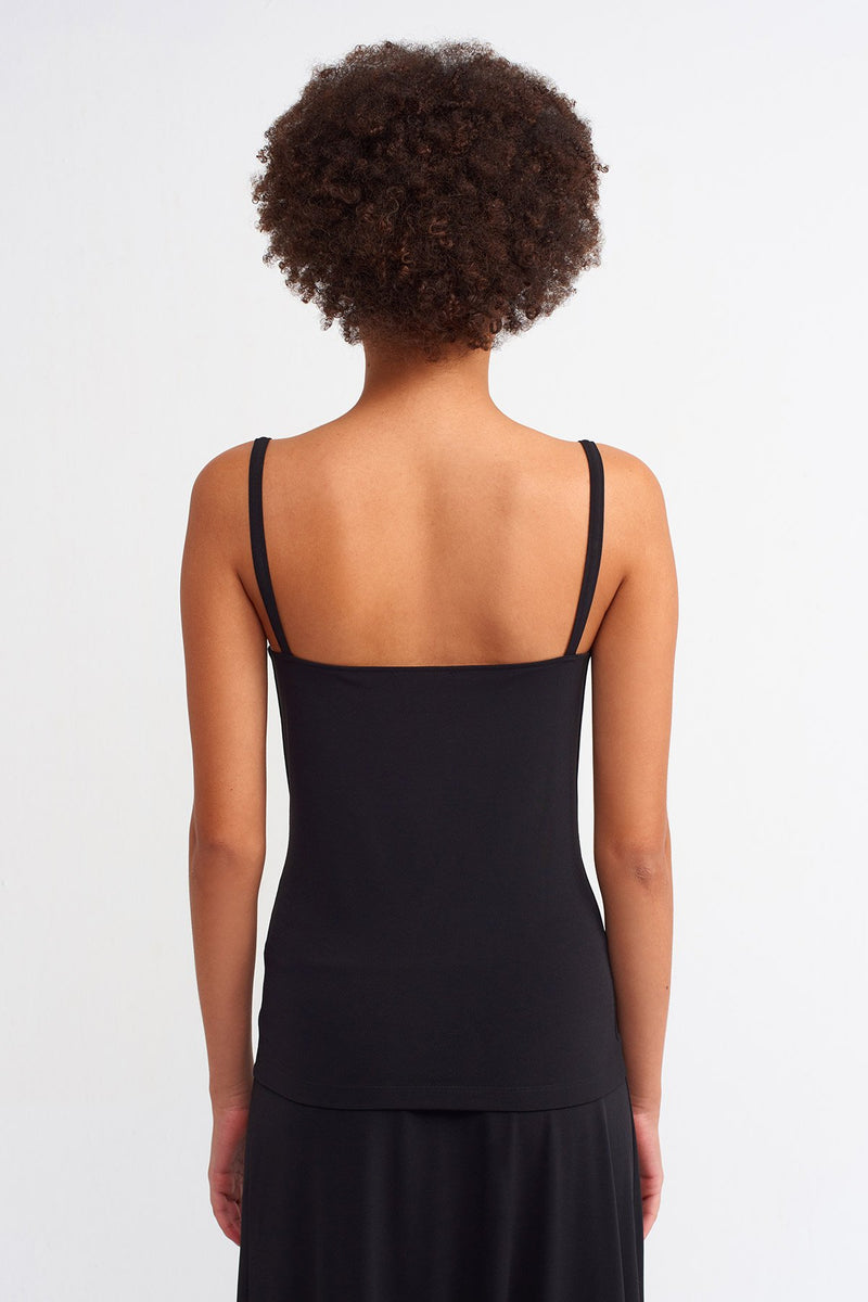 NU  Basic Thin Strap Top Black