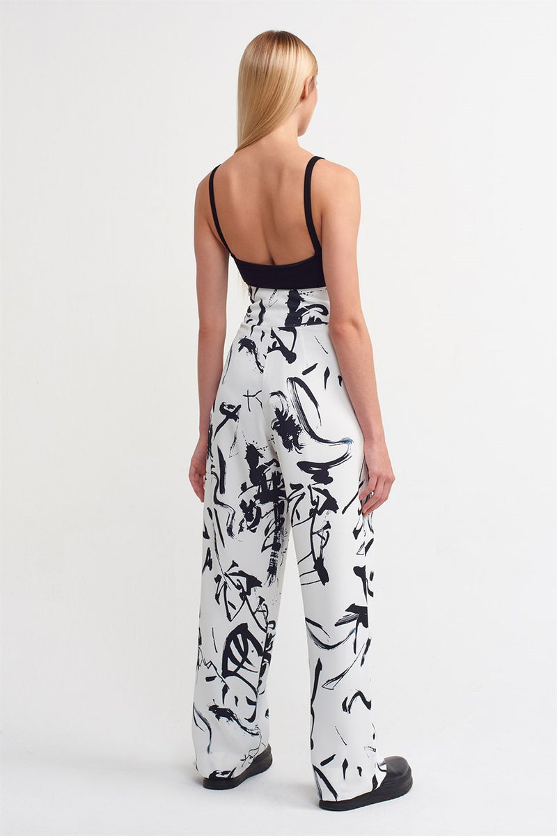 Nu Printed Palazzo Trouser Black/White