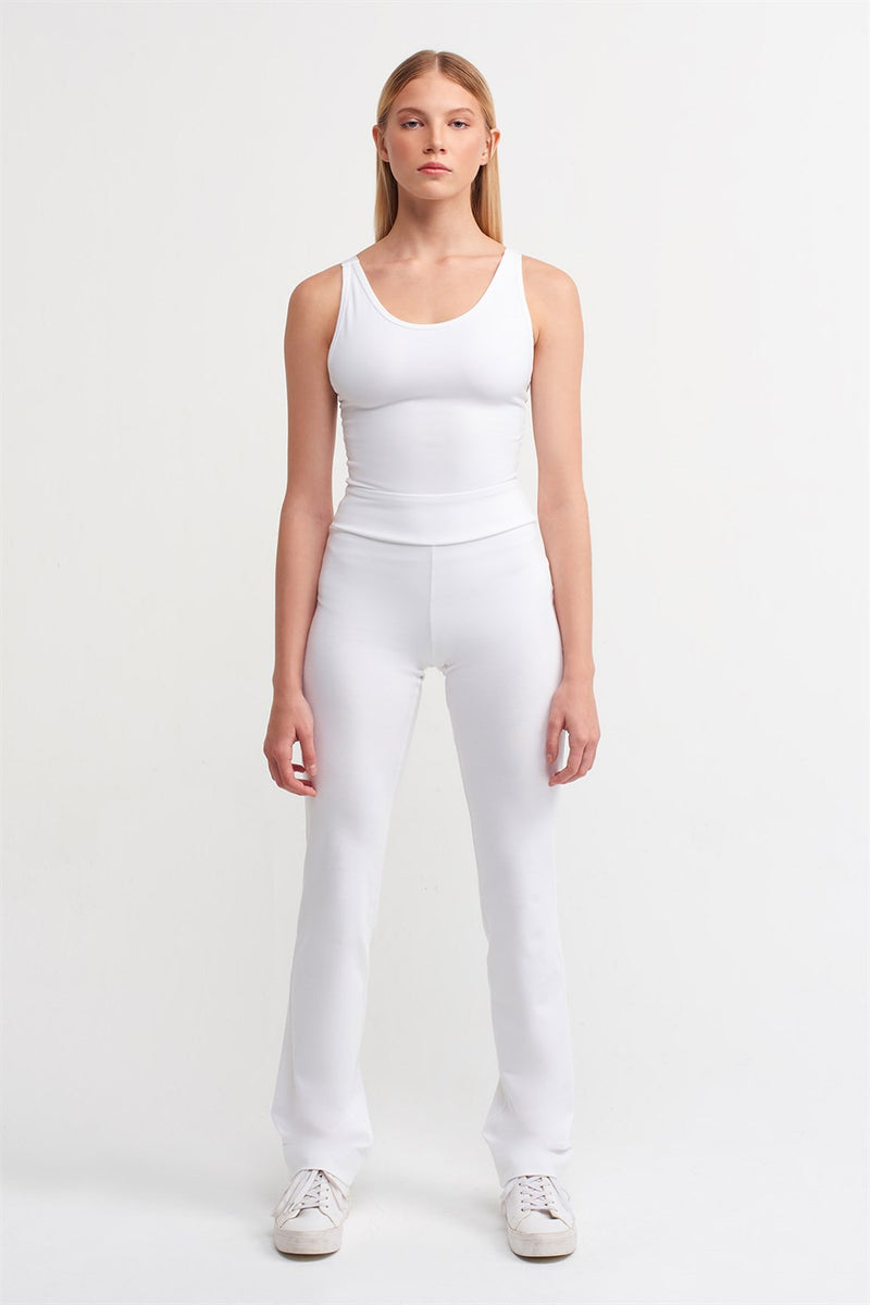 NU Knit Normal Waist Trouser White
