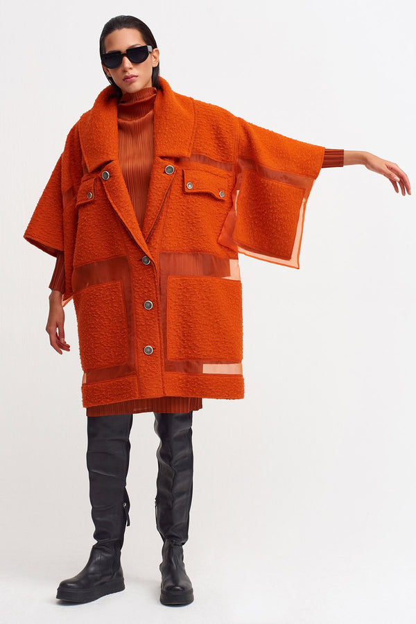 NU Button Accessory Coat Flame