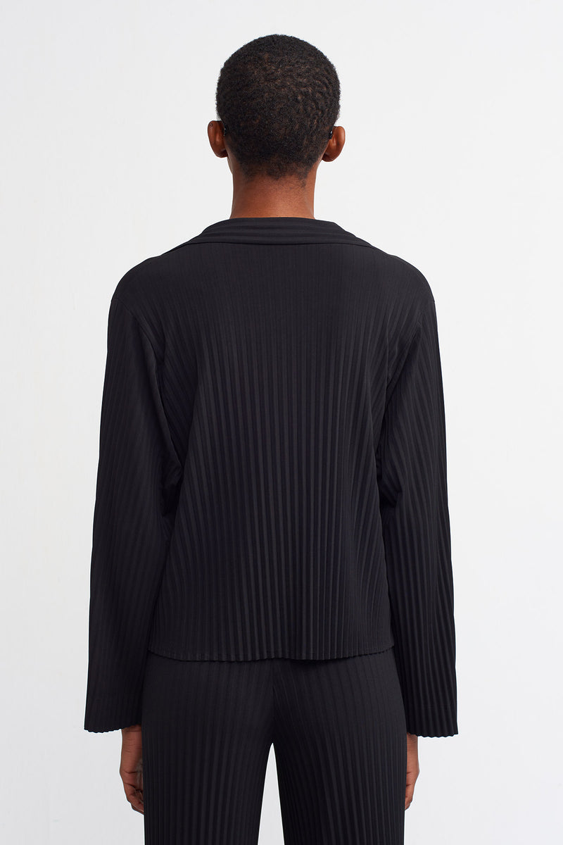 Nu  Basic Ribbed Short Jacket Black