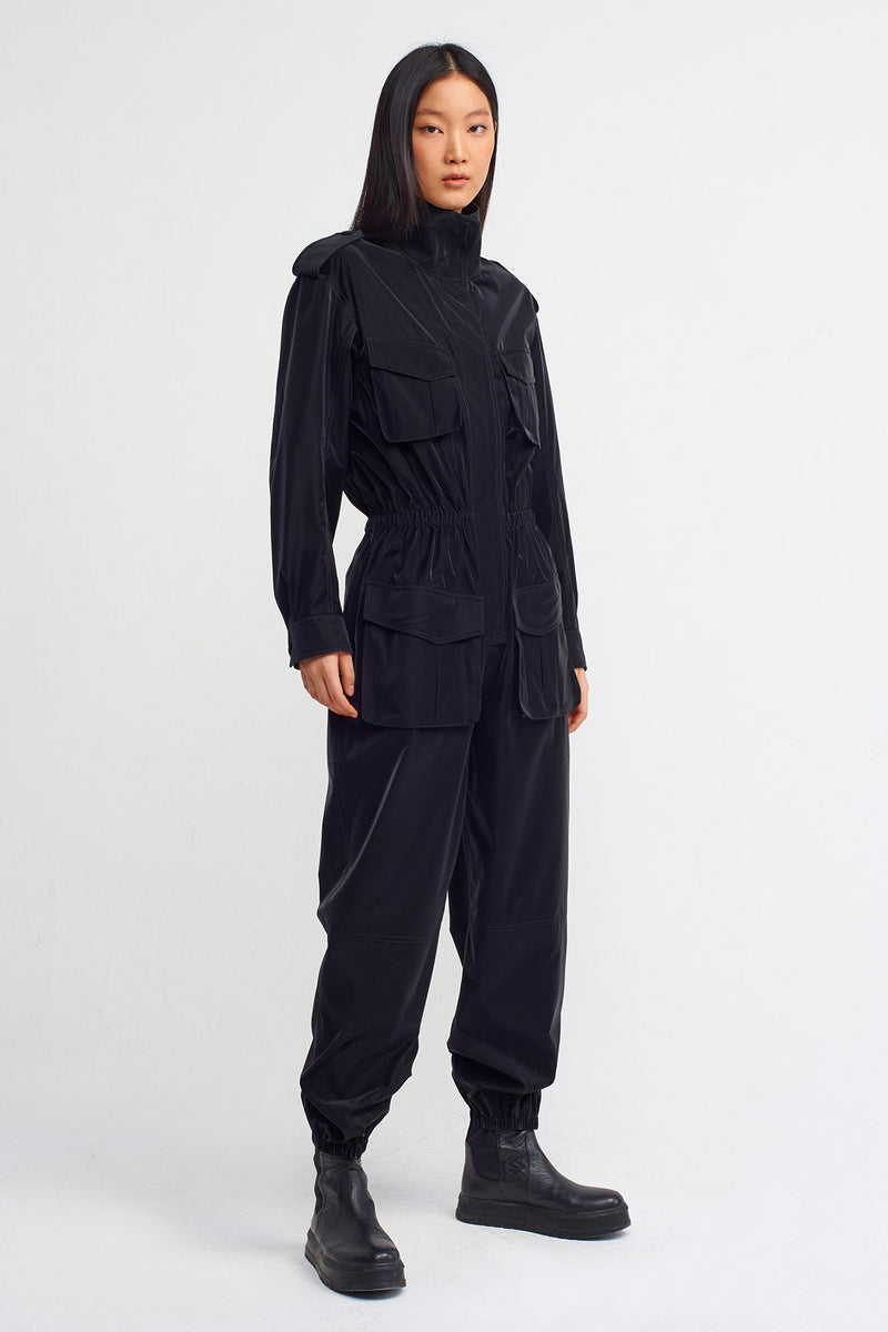 NU Elasticated Waist Trendy Jumpsuit Black