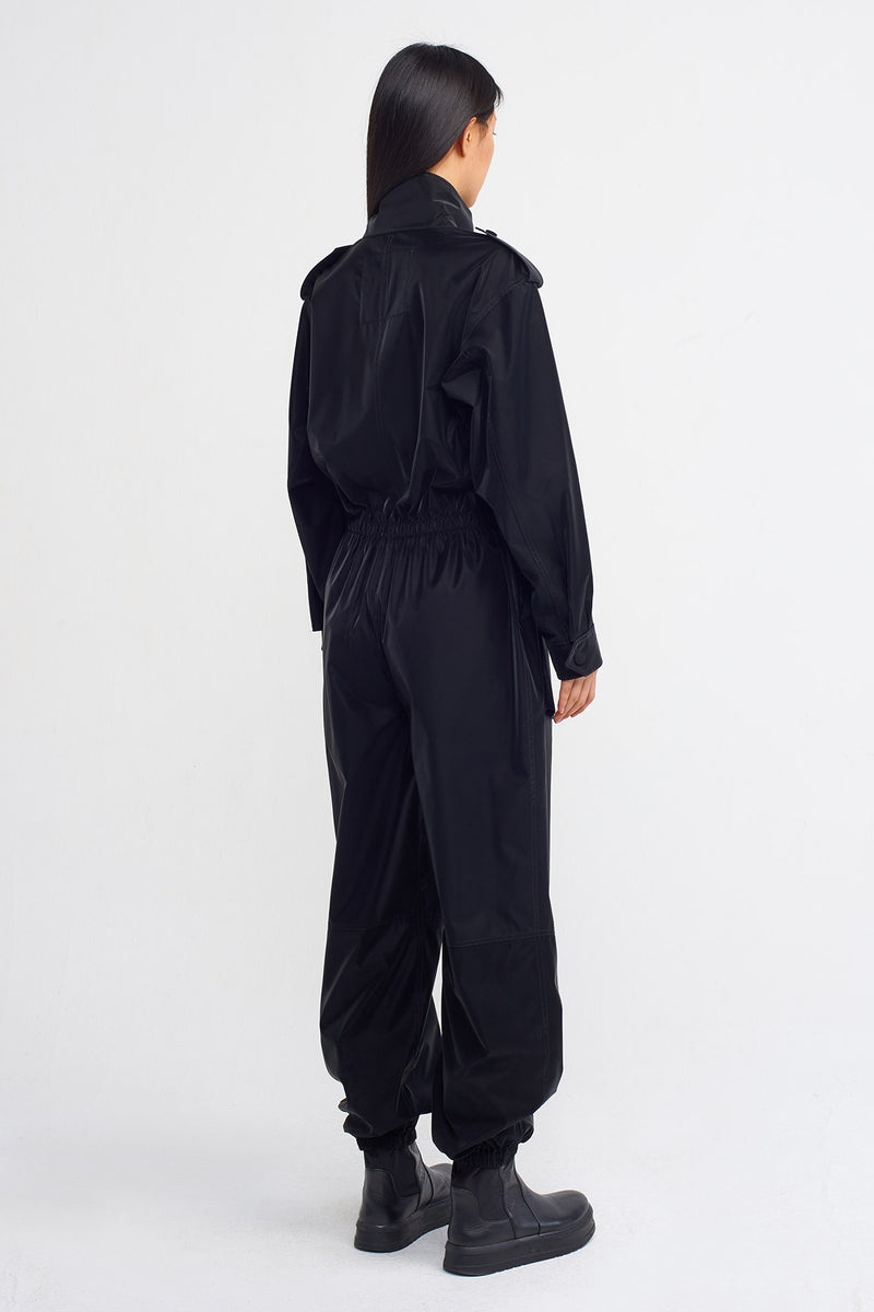 NU Elasticated Waist Trendy Jumpsuit Black