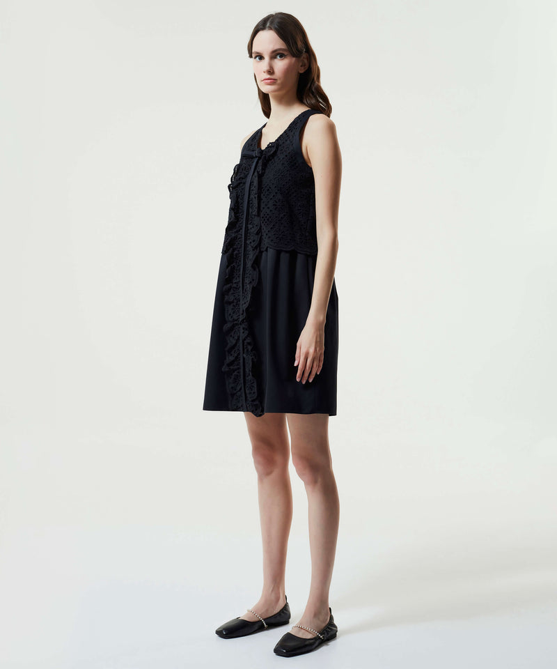 Machka Embroidered Mini Dress Black