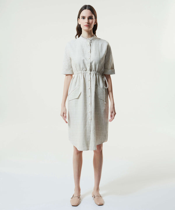 Machka Collar-Detail Dress Beige