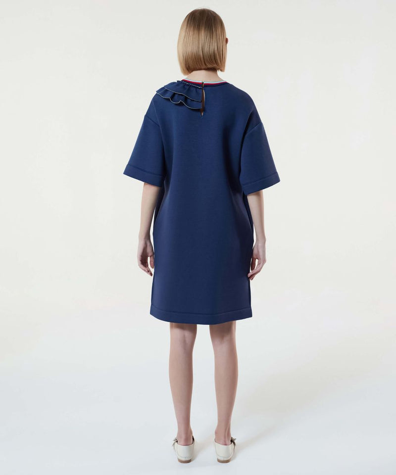 Machka Ruffle-Collar Detail Dress Navy