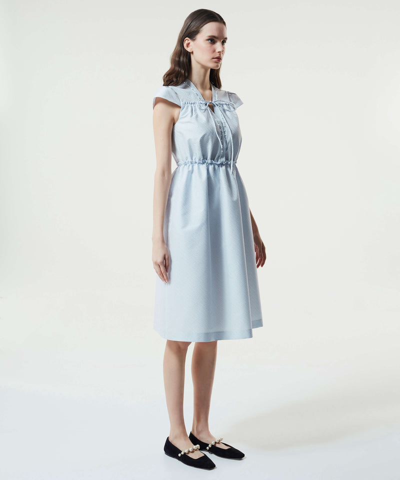 Machka Detailed Sleeve Midi Dress Ice Blue