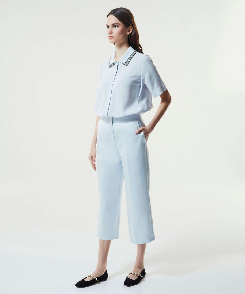 Machka Wide Leg Trouser Ice Blue