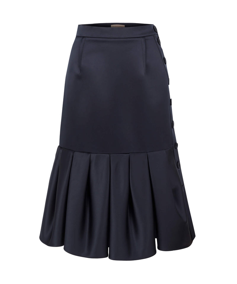 Machka Satin Duchess Skirt Navy