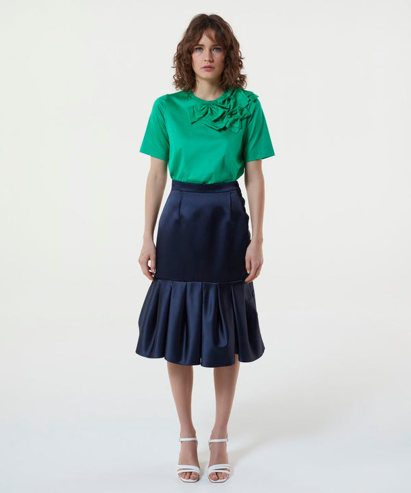 Machka Satin Duchess Skirt Navy