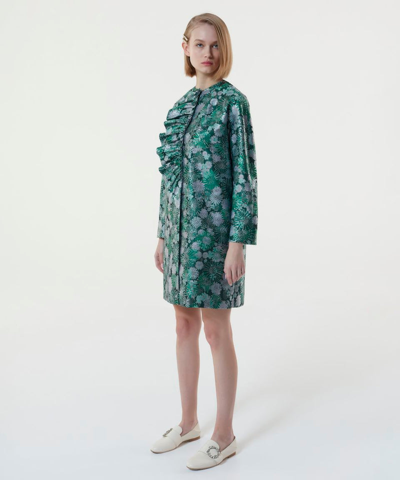 Machka Jacquard Top Coat Green