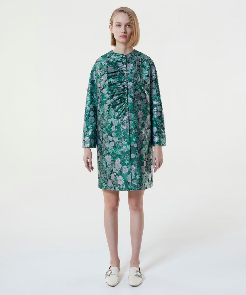 Machka Jacquard Top Coat Green