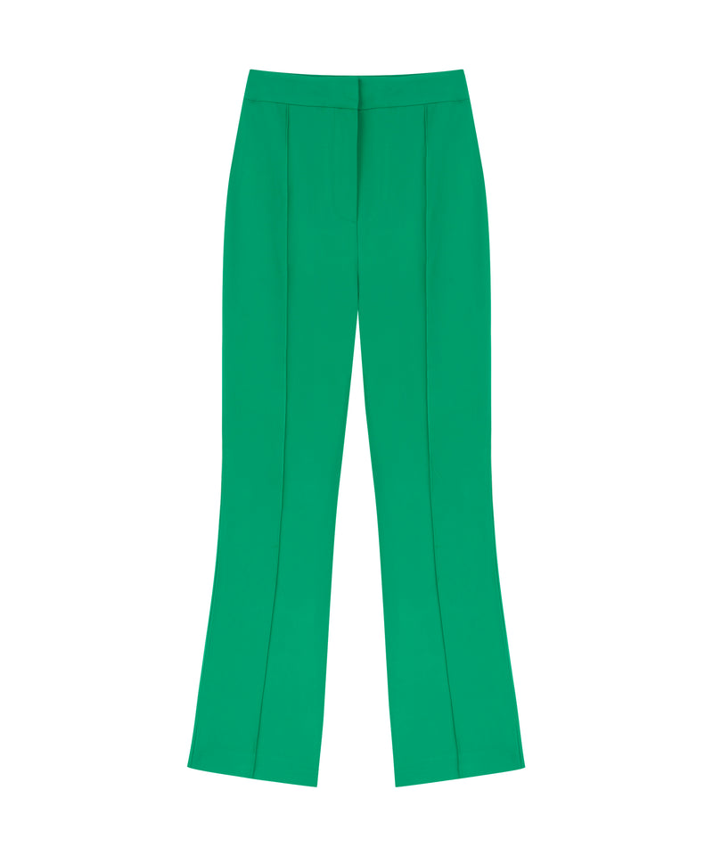 Machka Straight Fit Crepe Trousers Green