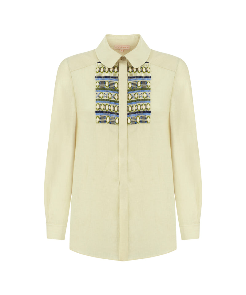 Machka Embellished Detail Tunic Shirt Yellow