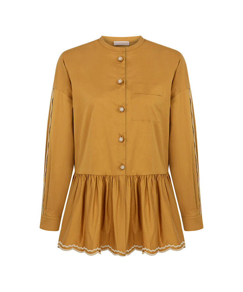 Machka Embroidered Detail Shirt Beige