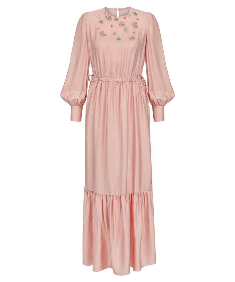 Machka Bead-Embellished Maxi Dress Powder