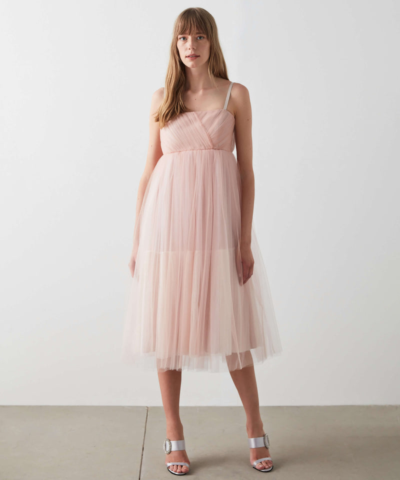 Machka Tulle Midi Dress Powder