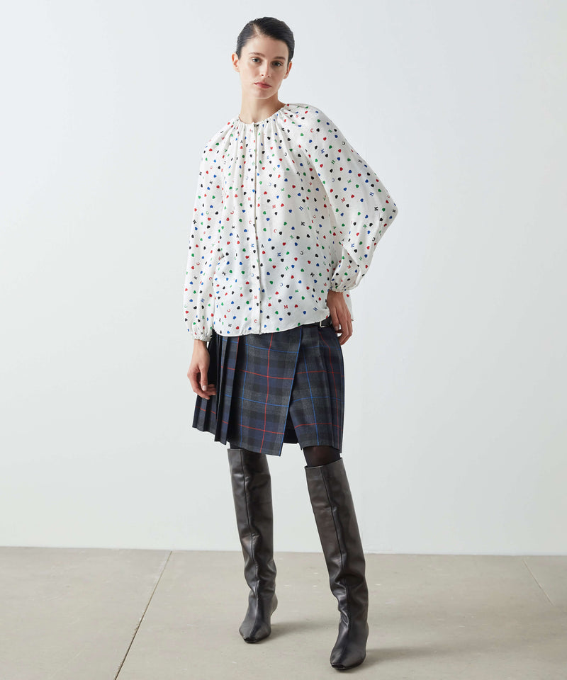 Machka Dotted Print Blouse White