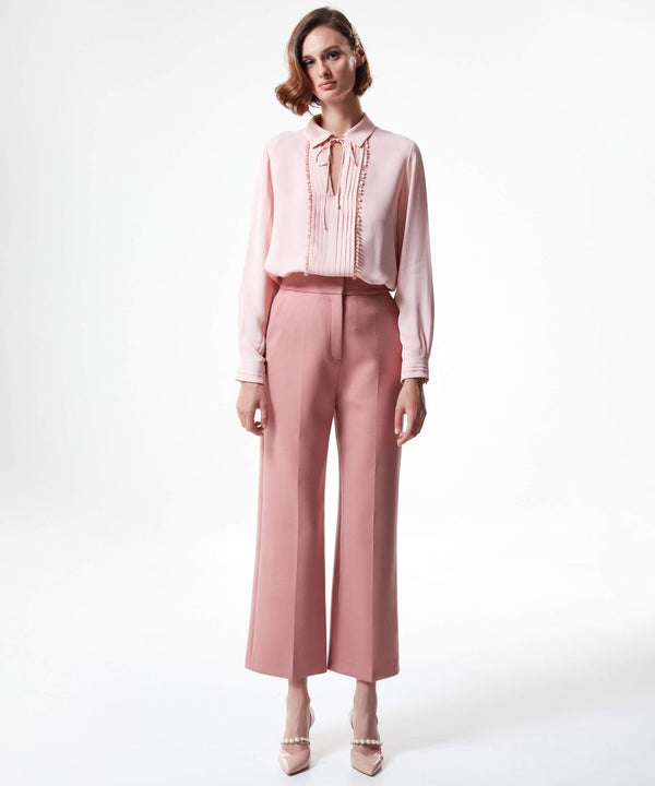 Machka Solid Wide Leg Pants Powder