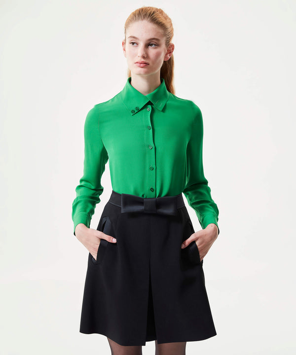 Machka High Neck Buttoned Shirt Green