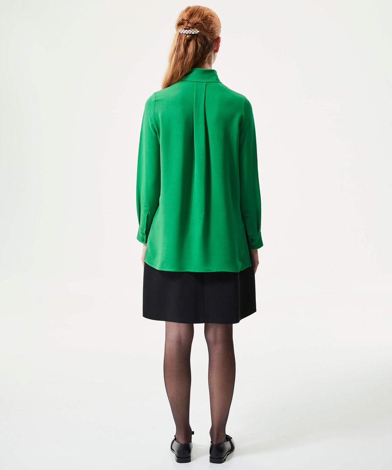 Machka High Neck Buttoned Shirt Green