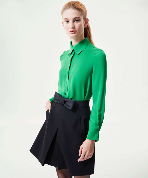 Machka High Neck Buttoned Shirt Green