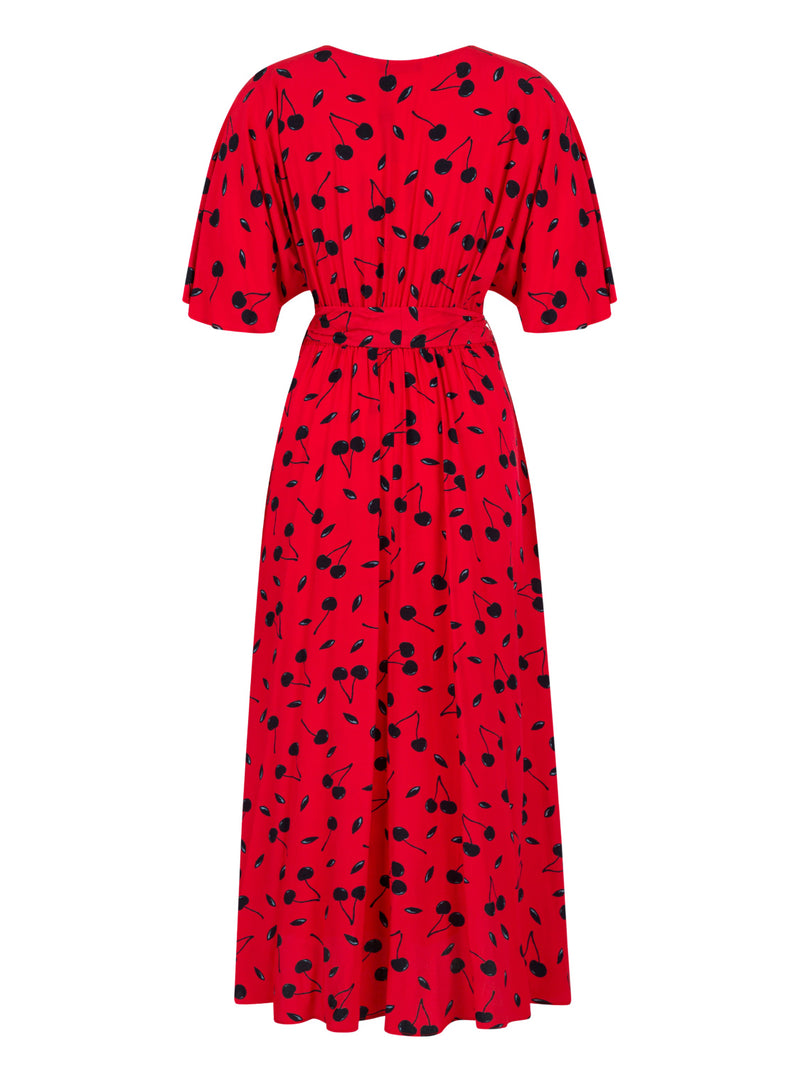 Nocturne Dress Print 2 Len S/Sl Red - Wardrobe Fashion